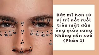 Bật mí hơn 10 vị trí nốt ruồi trên mặt đàn ông giàu sang không nên xoá (Phần 1)