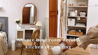 Shopee haul room decor, kitchen organizing, dekorasi kamar, aesthetic bedroom decor