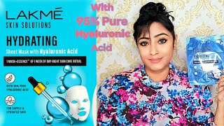 *New* Lakmé Skin solutions sheet mask with pure hyaluronic acid for Supple & hydrated skin/Review