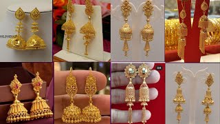 Latest jhumka designs with weight,Heavy bridal gold earring designs with weight.#jhumkaearrings