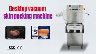 Tray Sealer Food Cooked Food/Shrimp/Seafood/Meat Skin Vacuum Packing Machine 快餐海鲜生肉真空贴体包装机