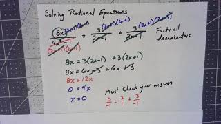 Precalculus Algebra 5.3.1 Solving Rational Equations