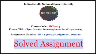 #IGNOU #MCS24 #BCA #sem4 #SolvedAssignment #FREE  | IGNOU MCS024 Solved Assignment 2019-20