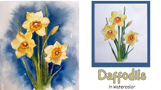 Daffodils - Easy Techniques to Improve Your Flower Painting in Watercolor