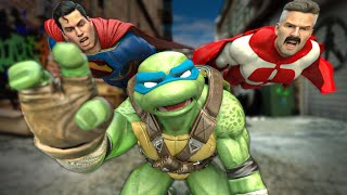 Superman vs Omni Man - Turtle Rescue Challenge #tmnt