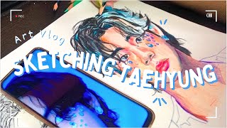 Drawing BTS Taehyung Timelapse | Color pencil sketching tutorial ~