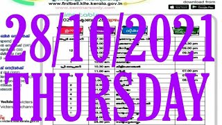 28 /10/ 2021 Thursday Victers class timetable