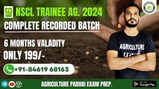 NSC Trainee Agriculture Recruitment 2024 | Complete Recorded Batch | Only 199