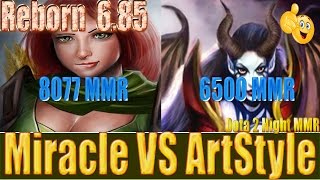 Dota 2 reborn 6 85  Miracle 8077 MMR WindRanger vs ArtStyle 6500 MMR Queen of Pain  Ranked Match Gam