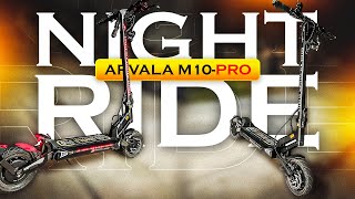 Arvala M10-Pro Scooter - Night Ride Passing Traffic w/ Cool RGB