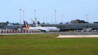 Germanwings Airbus 319 taxing for takeoff, Manchester Airport