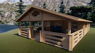 Chalet en bois habitable 50m2 Holiday F / 50M2 / 70MM