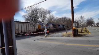 A Couple of Helper Engines Pushing a CSX Coal Train (Including a GE Tier 4 ET44AH)