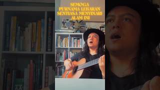 🌕Cuba main Purnama Lebaran pakai gitar lama yang tak cukup tali🌕 #Pitahati #PurnamaLebaran #shorts