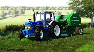 Baling in a Ford 7810 and a McHale f550