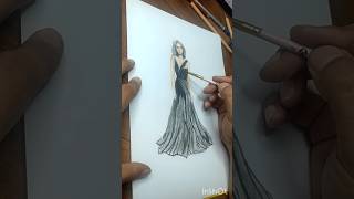 Stunning Fashion Illustration in Watercolors | Quick & Easy Painting Tutorial #shorts