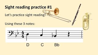 Bass Clef  3-Note Sight Reading