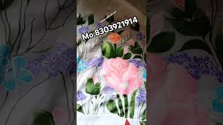 organza dupatta full design / rose painting #tranding #dupatta