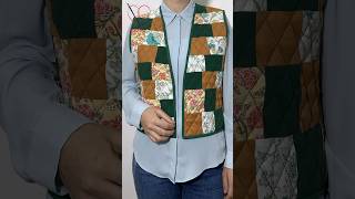 آموزش خیاطیDIY Quilted Vest | #shorts #tiktok #DIY #Sewing tips