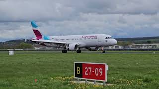 Landing Eurowings Airbus A320 in Saarbrücken SCN EDDR