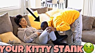 “YOUR KITTY STANK” PRANK ON WIFE!!