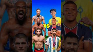 UFC VS FOOTBALL ( Conor McGregor, Khabib, Jon Jones vs. Messi, Mbappe, Ronaldo Jr ) 😈 #shorts