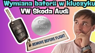 Zmiana baterii w kluczyku Skoda Audi Volkswagen #diy #fypyoutube #skoda #supwrb #bateria