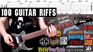 100 Guitar Riffs You Should Learn EASY to MASTER | With TABS