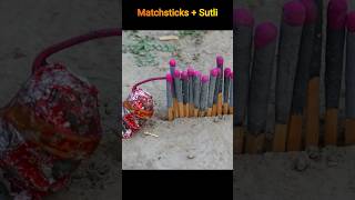 Diwali Matchstick Chain reaction with Crackers experiment #matchstick #fun #experiment