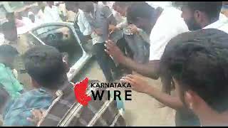 EVM broken, vehicle damaged in Masibnal village of in Bagewadi taluk. Karnataka wire