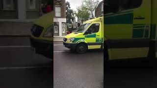 Ambulance responding to an emergency in London Rush hour traffic