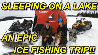 SLEEPING ON A LAKE & EPIC ICE FISHING TRIP !!!! (Labrador) **Ice fishing tent turned into a hot tent