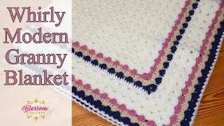 Crochet Inspiration - Whirly Modern Granny Baby Blanket