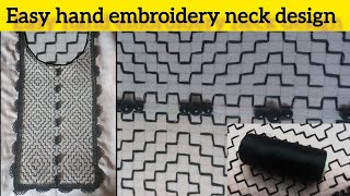 Easy hand embroidery neck design [kiran amir creations]