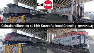 Caltrain Railfanning at 16th Street SF Railroad Crossing (8/2/2024)