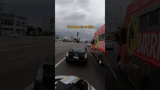 Car stops in traffic not looking LA #bikelane #traffic #dumbdrivers 1000w yolin #ebike