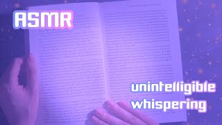 ASMR Unintelligible/inaudible whispered reading | page turning sounds