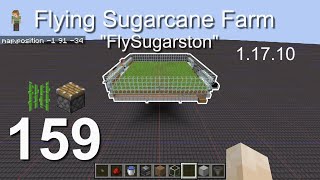 How to build a Flying Machine Sugarcane Farm (1.17.10) - Minecraft Bedrock Tutorials(159)