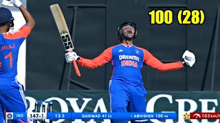 Abhishek Sharma's 1st T20 Century Full Highlights | Abhishek Sharma 100 vs zimbabwe highlights |