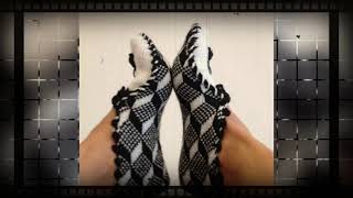 crochet women shoes_ جوارب بالكروشي والقطيفة _موبرة