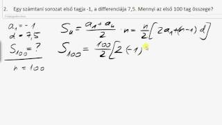 12. o. Számtani sorozat - 2. könnyű feladat