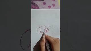 How to draw rabbit 🐰 with number............ 200 #draw #rat #shorts #reels #vaira #trending #love