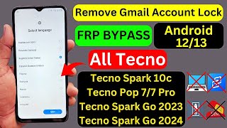 All Tecno Android 12/13 Frp Bypass | Tecno Spark 10c Frp Bypass | Tecno Spark Go 2023 Frp Bypass