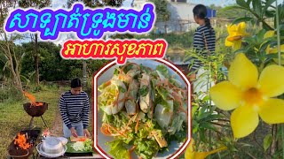 សាឡាត់ទ្រូងមាន់ អាហារសុខភាព Healthy cooking with chicken breast salad, egg