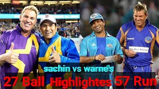 Sachin Tendulkar 56 off 27 Warne's Warriors 2015 | 3rd T20