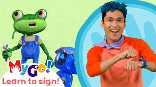 Learn Sign Language with Gecko's Garage! | Rainy Day Emergency | MyGo! | ASL for Kids