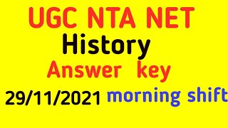 ugc net history answer key 29/11/2021 morning shift