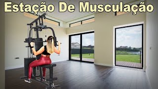 Estação De Musculação 2023- Academia residencial supino peck deck pullover rosca inversa