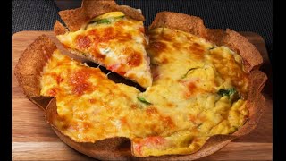 😋 Запеченная лепешка с ветчиной и сыром – простой рецепт