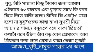 আজও_বৃষ্টি_নামুকলেখিকা:#তানজিল_মীমগল্পের ২য় অংশ রাতের অন্ধকারে ঘেরা চারপাশ। গাছের পাতা নড়ছে আনমনে